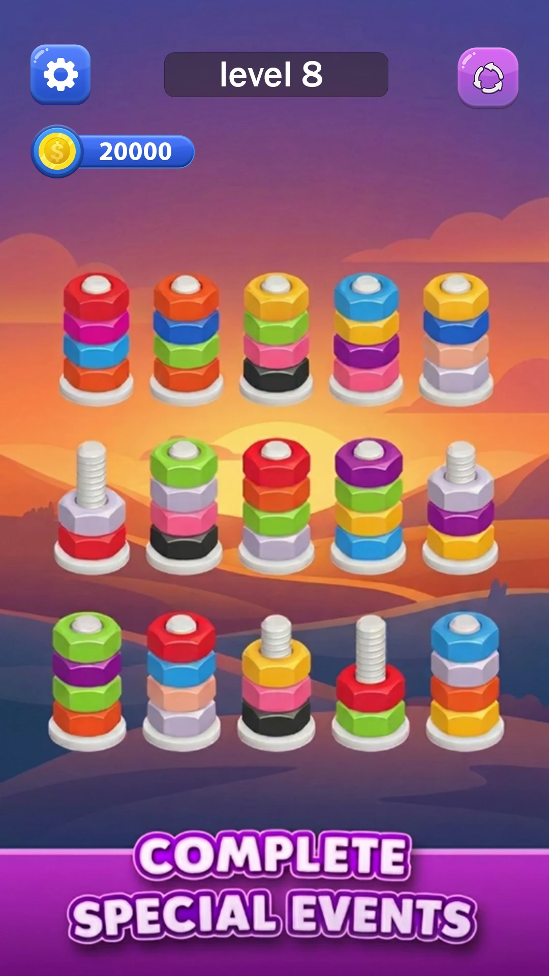 Nut Sorting Game screenshot